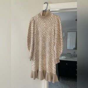 Ulla Johnson Joni Zebra Knit Merino Wool Sweater Dress